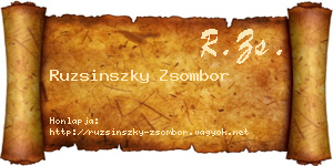 Ruzsinszky Zsombor névjegykártya